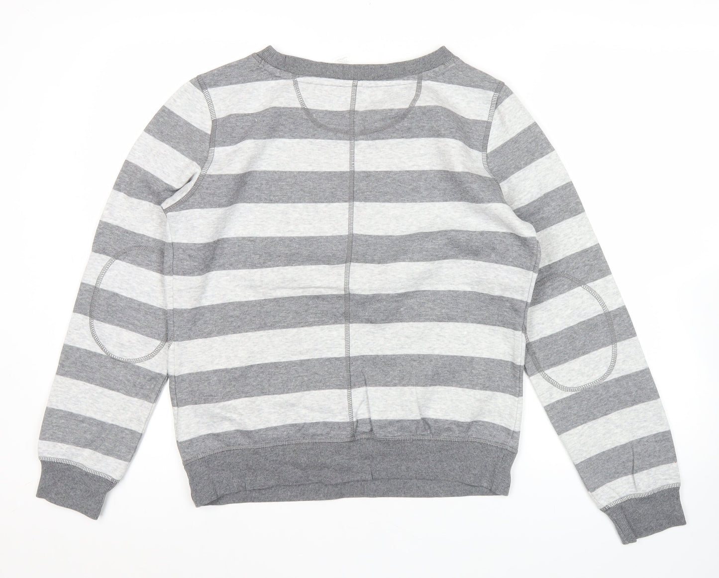 Domyos Men’s Grey Striped Sweatshirt M Regular Fit Pullover