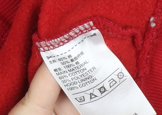 Adidas Men’s Red Pullover Hoodie Size M Logo Graphic Sportswear