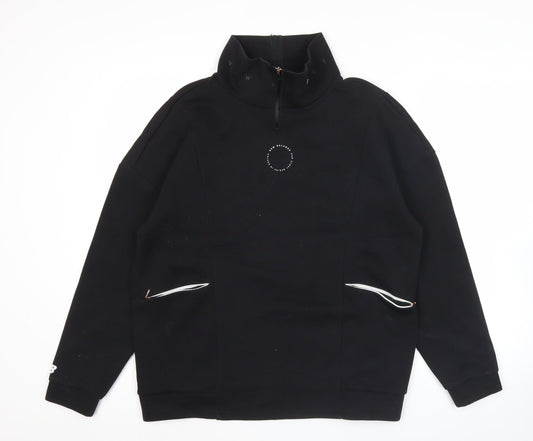 New Balance Men’s Black Pullover Sweatshirt L High Neck Zip Pockets