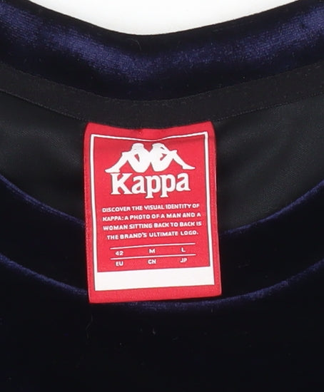 Kappa Men’s Blue Velvet Logo Sweatshirt Pullover M Regular Fit