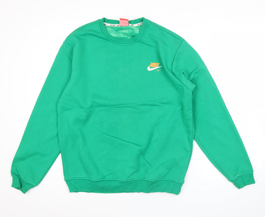 Nike Mens Green XL Pullover Sweatshirt Crew Neck Logo Sportswear