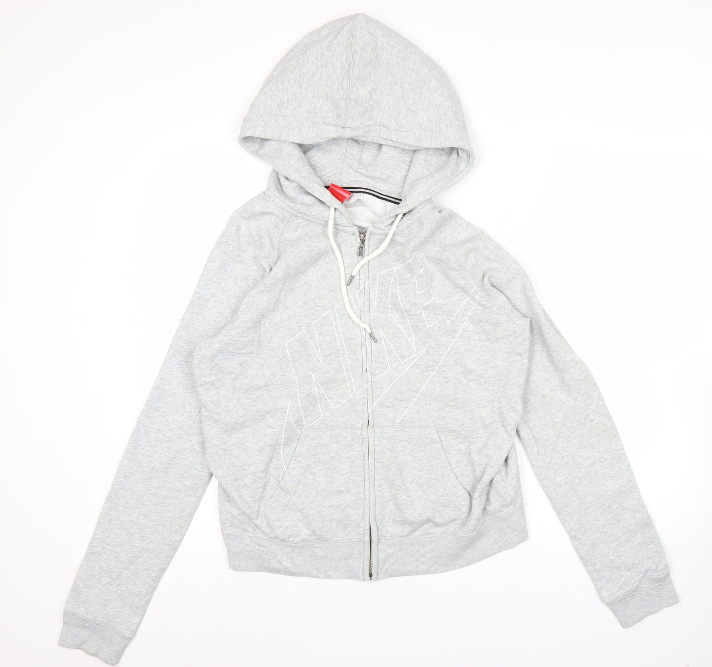 Nike Womens Grey Full Zip Hoodie Sweatshirt XL Cotton Blend