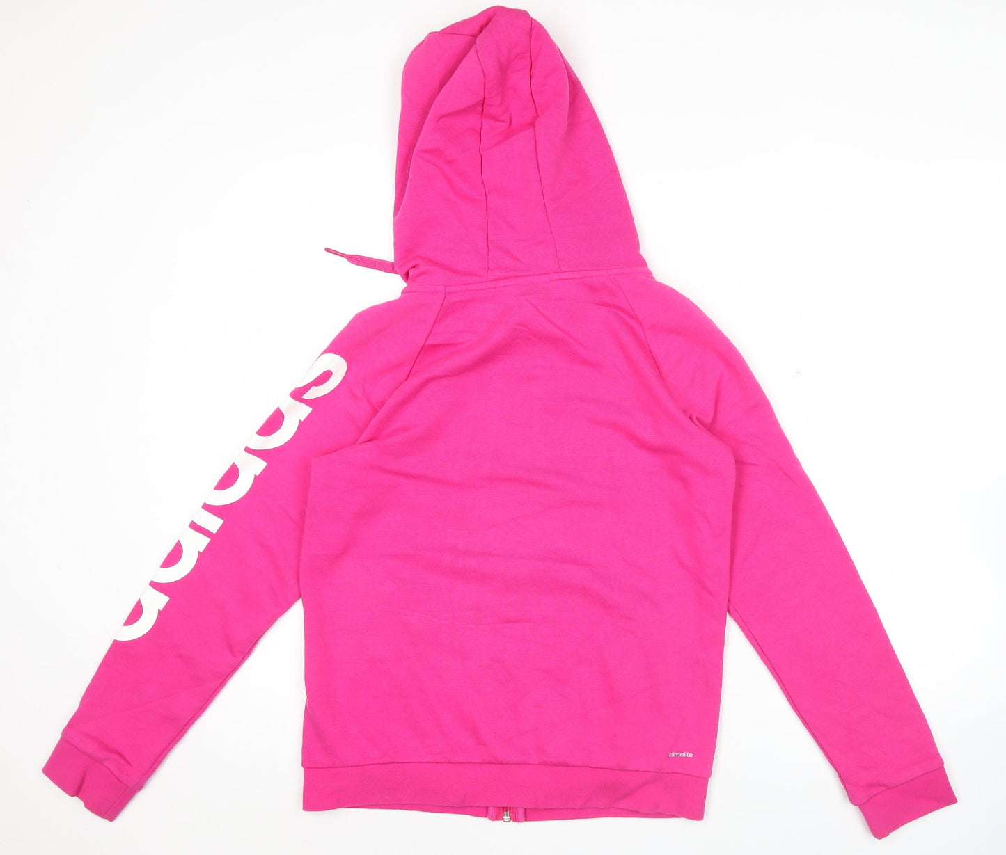 Adidas Womens Pink Full Zip Hoodie Size 12 UK Hooded Sweatshirt