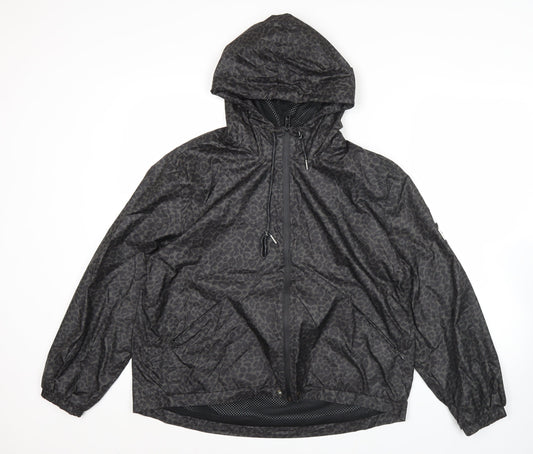 Adidas Women’s Black Animal Print Windbreaker Jacket Size 12