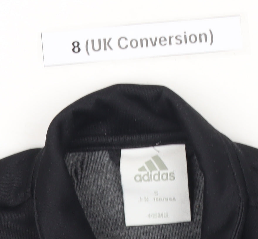 Adidas Womens Black Size 8 Track Jacket Full Zip Activewear