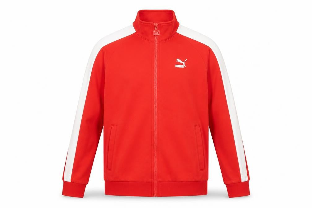 Puma Boys Red Track Jacket 13-14 Years Full Zip Cotton Blend Sportswear