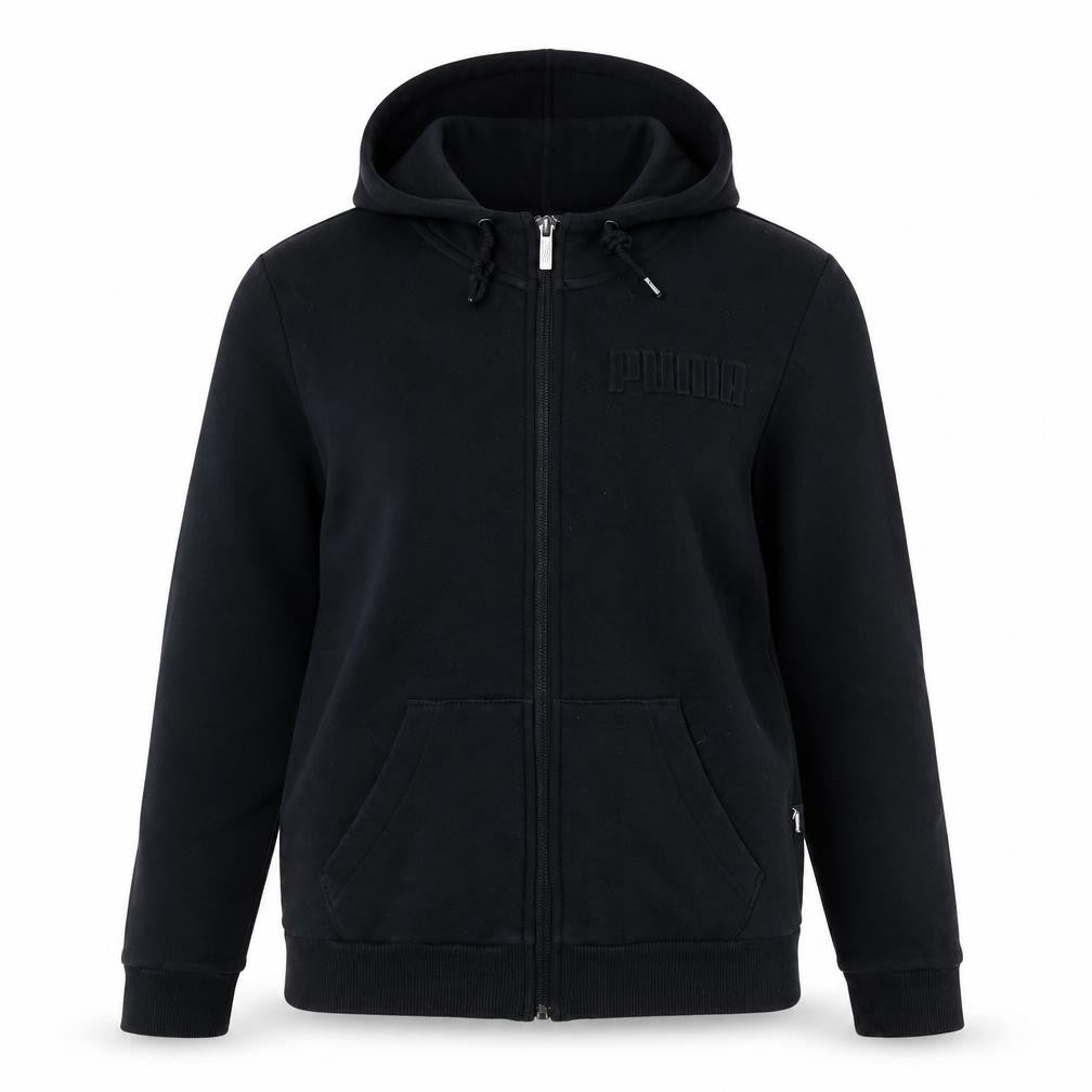 Womens UK S Regular PUMA Black Full Zip Hoodie
