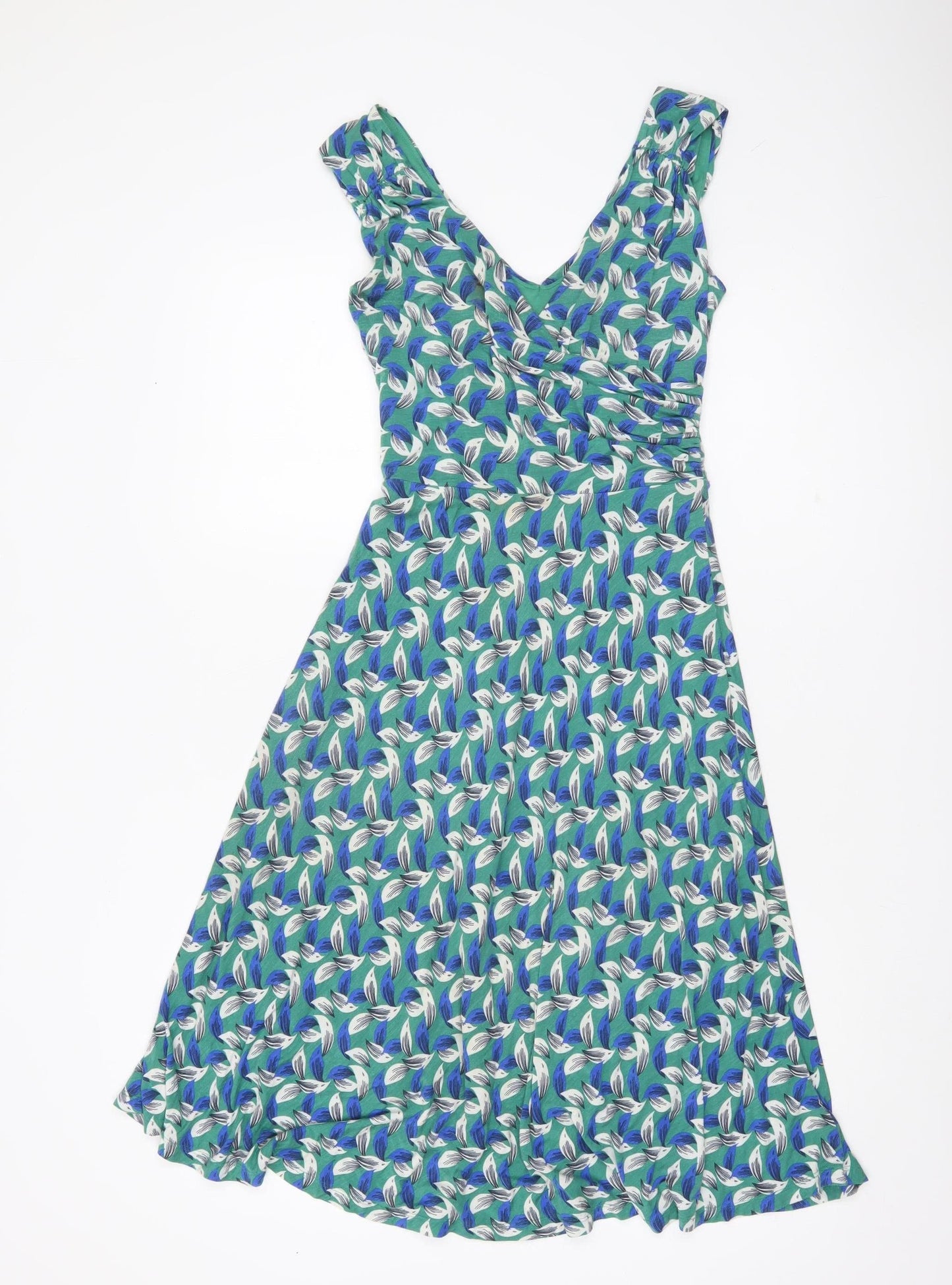 Boden Women’s Green Floral A-Line Sleeveless Dress UK 6