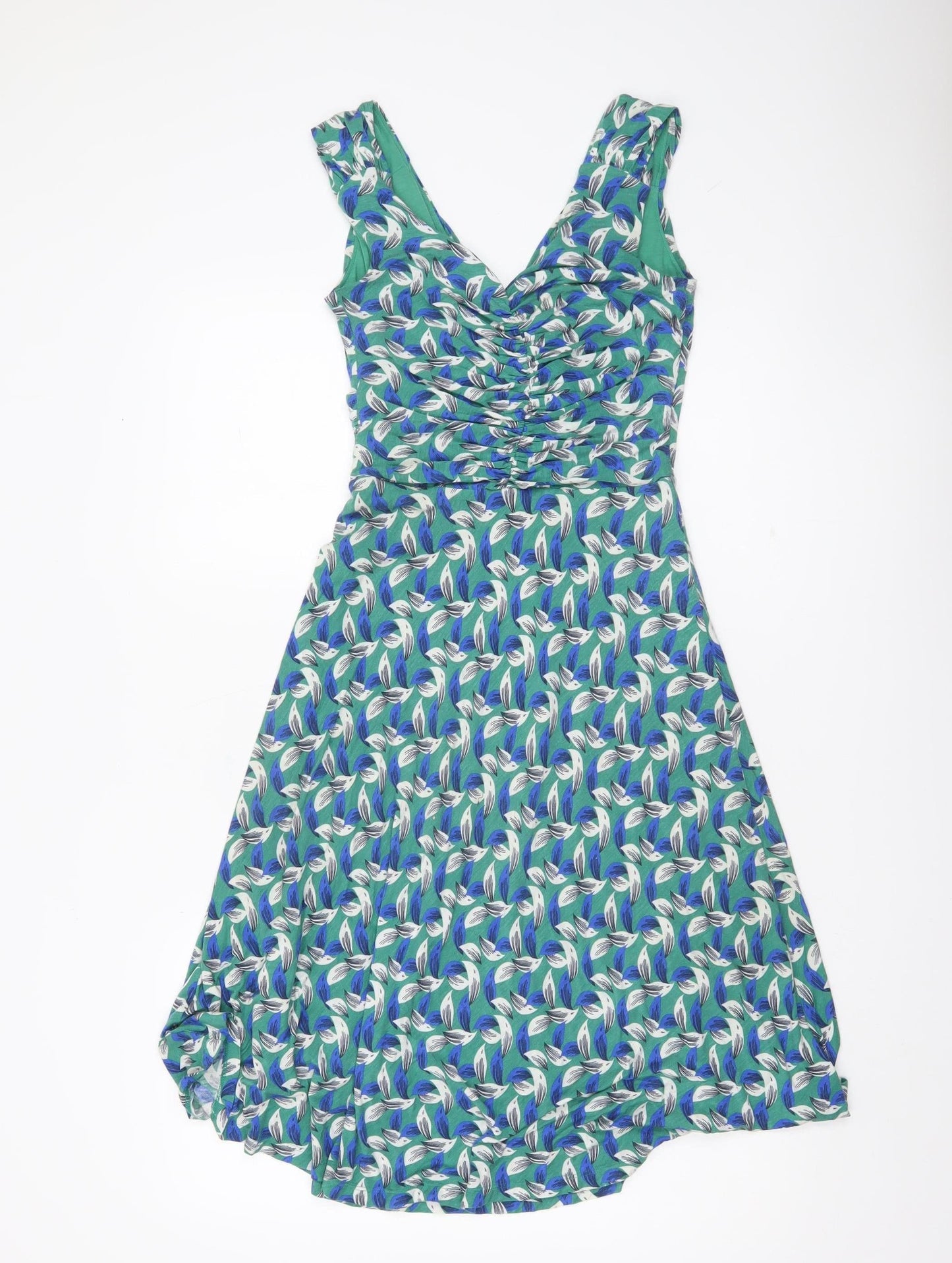 Boden Women’s Green Floral A-Line Sleeveless Dress UK 6