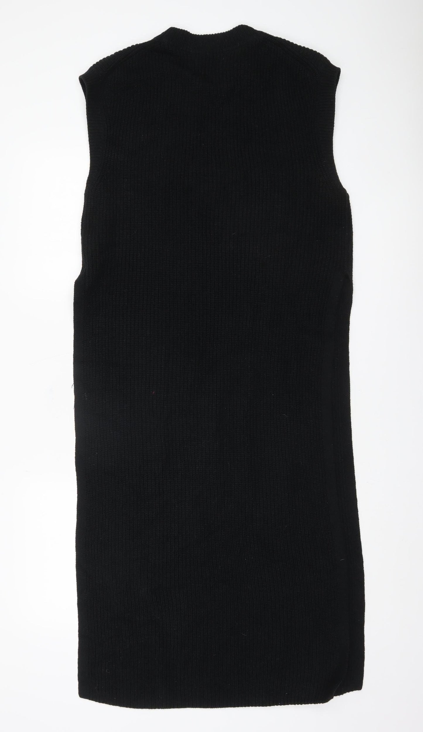H&M Women’s Black Knit Shift Dress Size 8 Sleeveless Winter