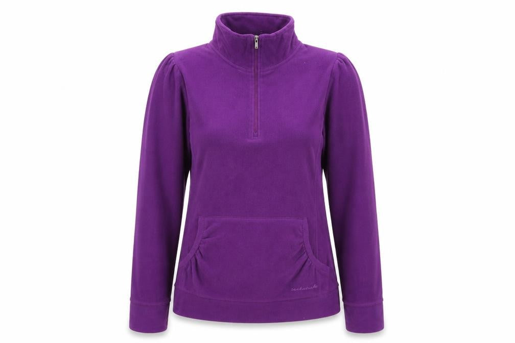 Technicals Womens Purple Fleece Sweatshirt UK 12 1/2 Zip Pullover