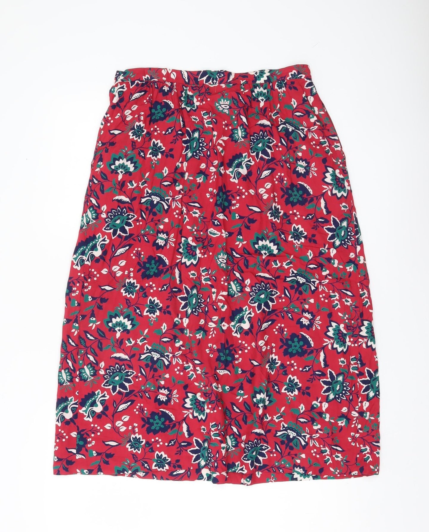Pendleton Womens Red Floral A-Line Midi Skirt Size 14