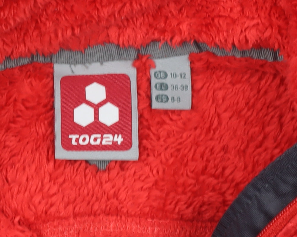 TOG24 Women’s Red Fleece Jacket Size 10-12 Full Zip Warm Winter Coat
