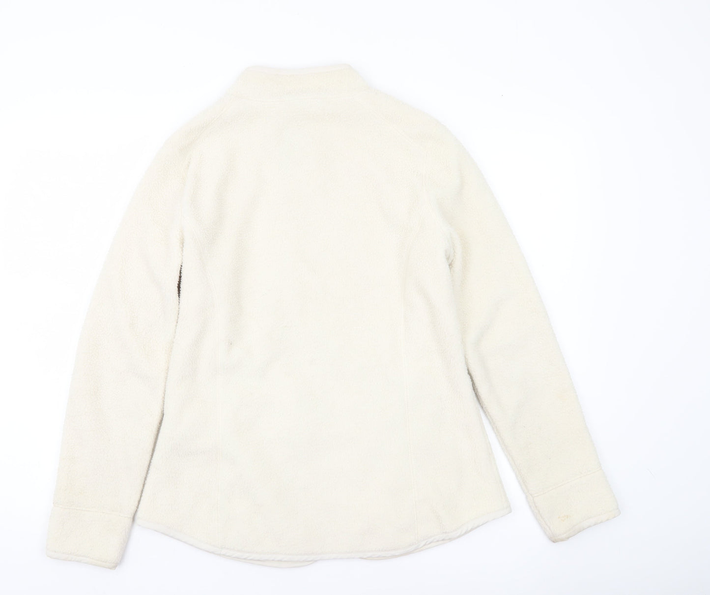 Joules Womens Ivory Fleece Jacket UK 8 Long Sleeve Zip Pockets