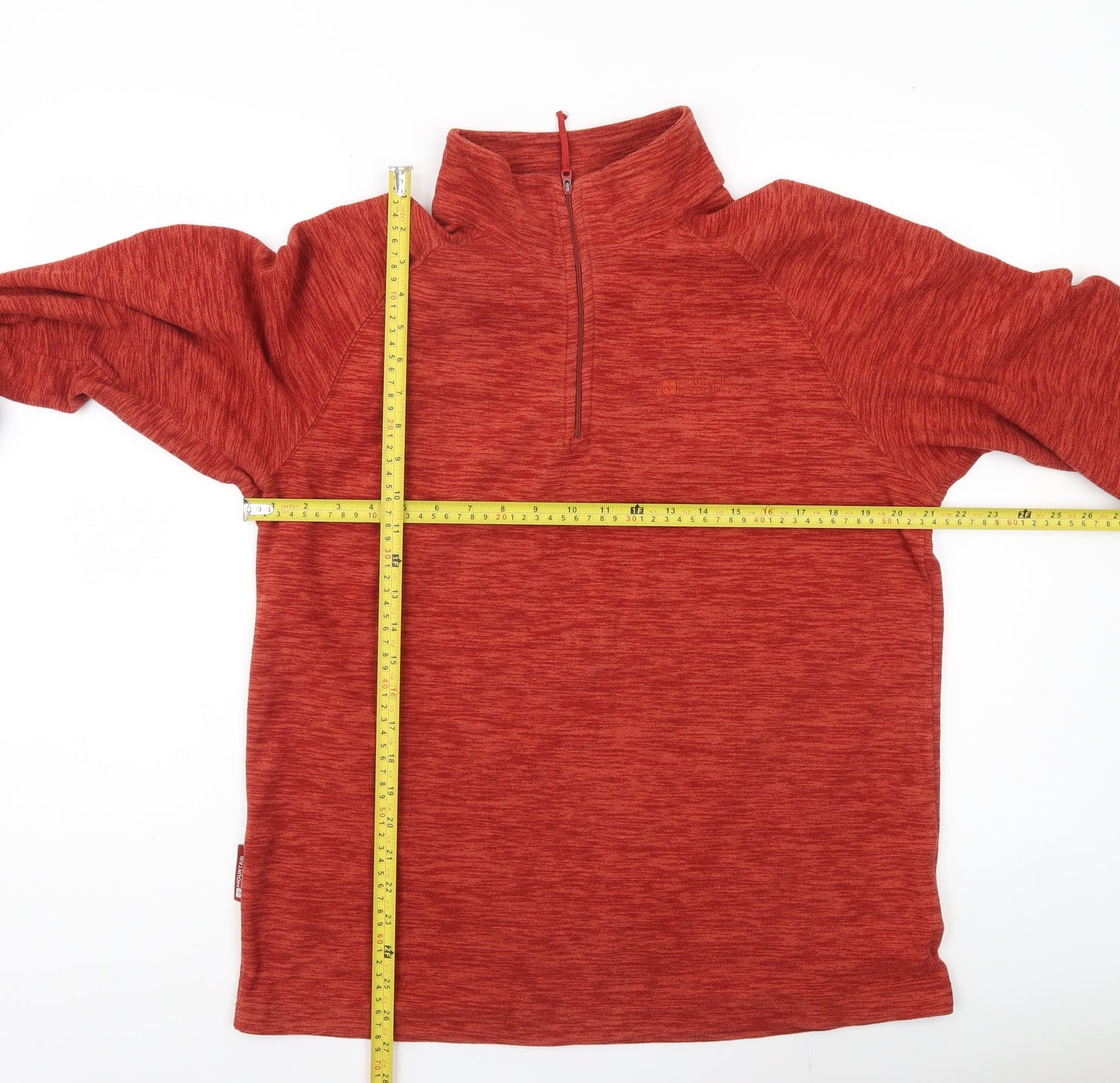 Mountain Warehouse Mens Red Fleece Pullover Sweatshirt M 1/4 Zip Hiking