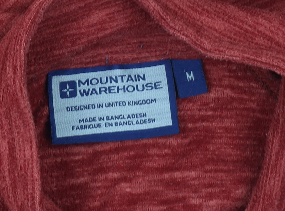 Mountain Warehouse Mens Red Fleece Pullover Sweatshirt M 1/4 Zip Hiking