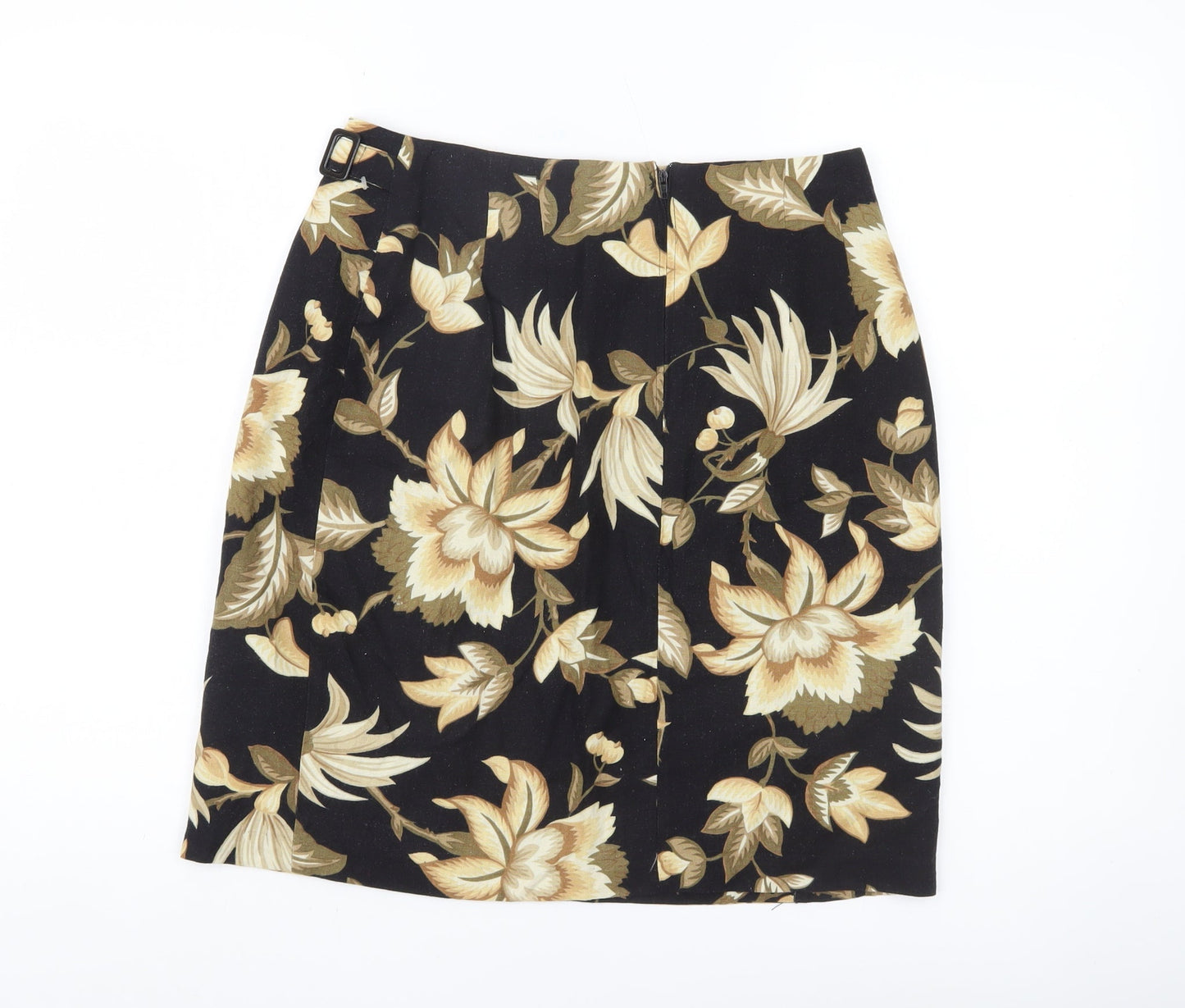 Intriguing Threads Women’s Black Floral Rayon Pencil Skirt Size 10