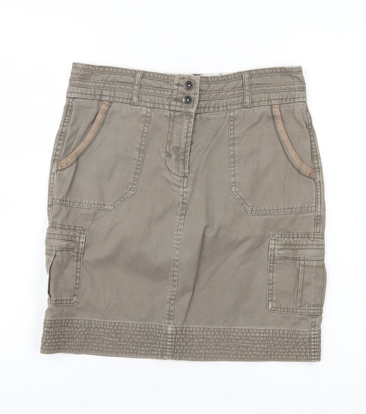 Fat Face Womens Green Cargo Twill Skirt Size 12 Pockets Casual