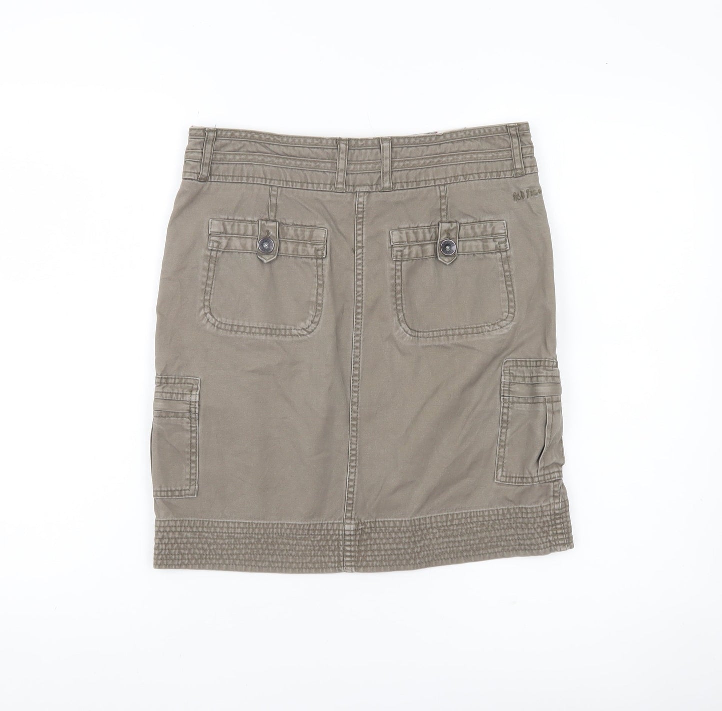 Fat Face Womens Green Cargo Twill Skirt Size 12 Pockets Casual