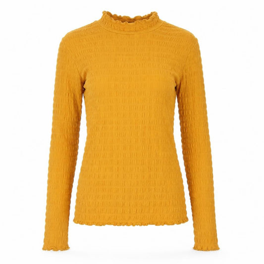 Womens UK Size XS Jacqueline de Yong Yellow Cotton Blend T-Shirt