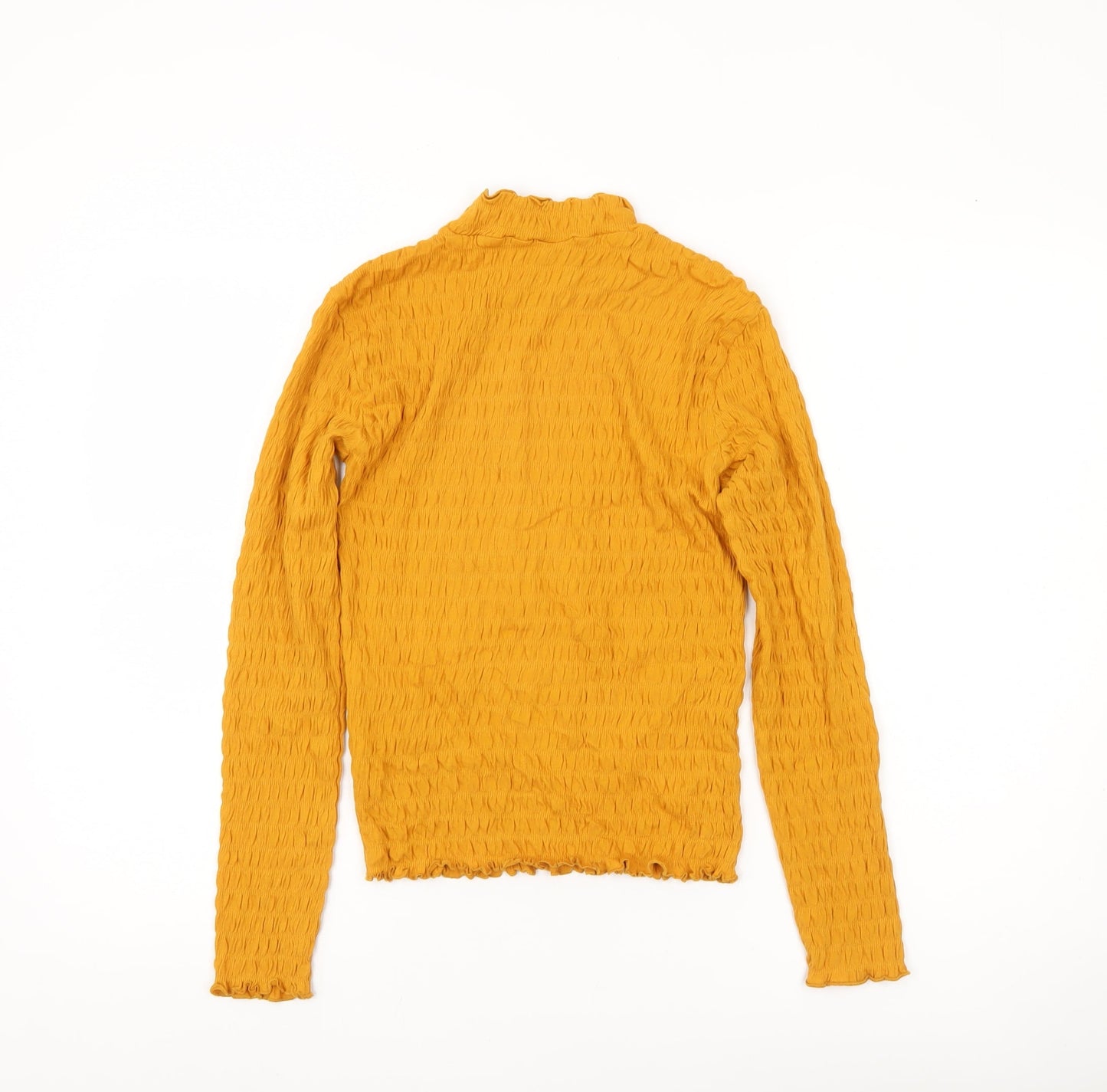 Jacqueline de Yong Women’s Yellow XS Slim Fit Mock Neck Top