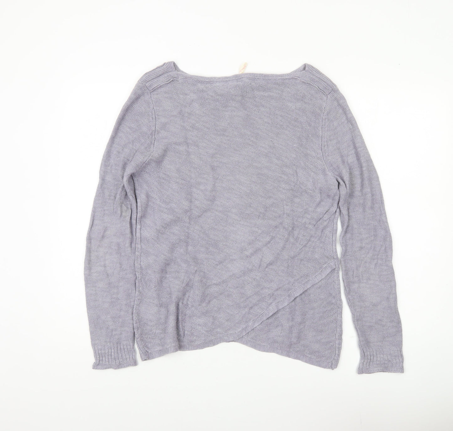 White Stuff Womens Purple Linen Cotton Jumper UK 12 Boat Neck
