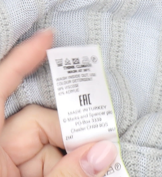 Marks and Spencer Women’s Grey Size 14 Open Knit Cardigan