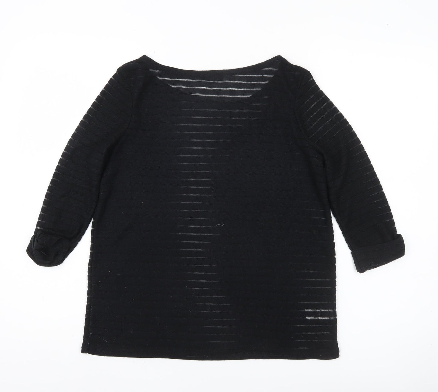 River Island Womens Black Size 8 Pullover Jumper Boat Neck 3/4 Sleeve