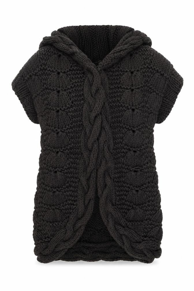 Womens UK 12 Relaxed Ted Baker Black Shrug Chunky-Knit