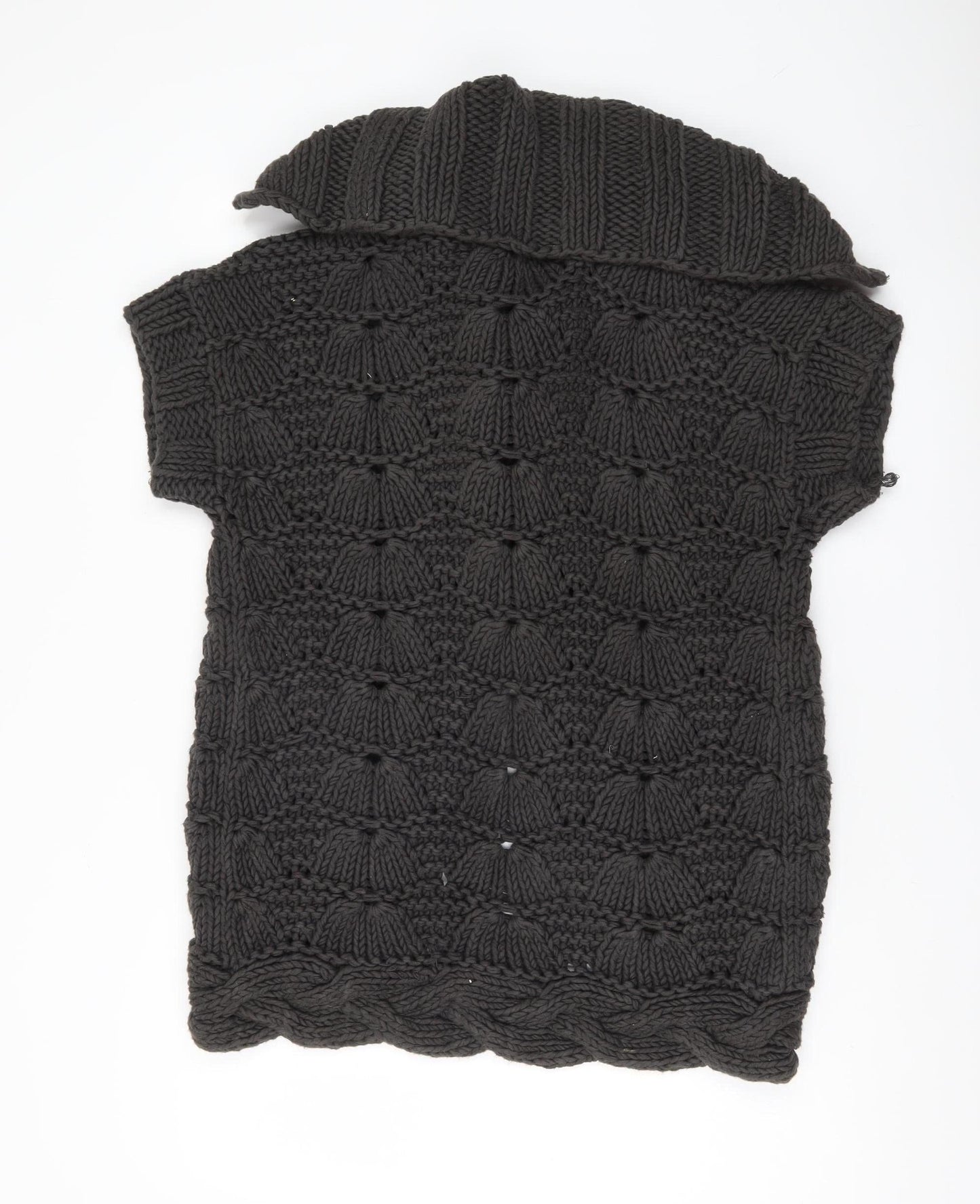 Ted Baker Womens Black Size 12 Chunky Knit Cotton Shrug