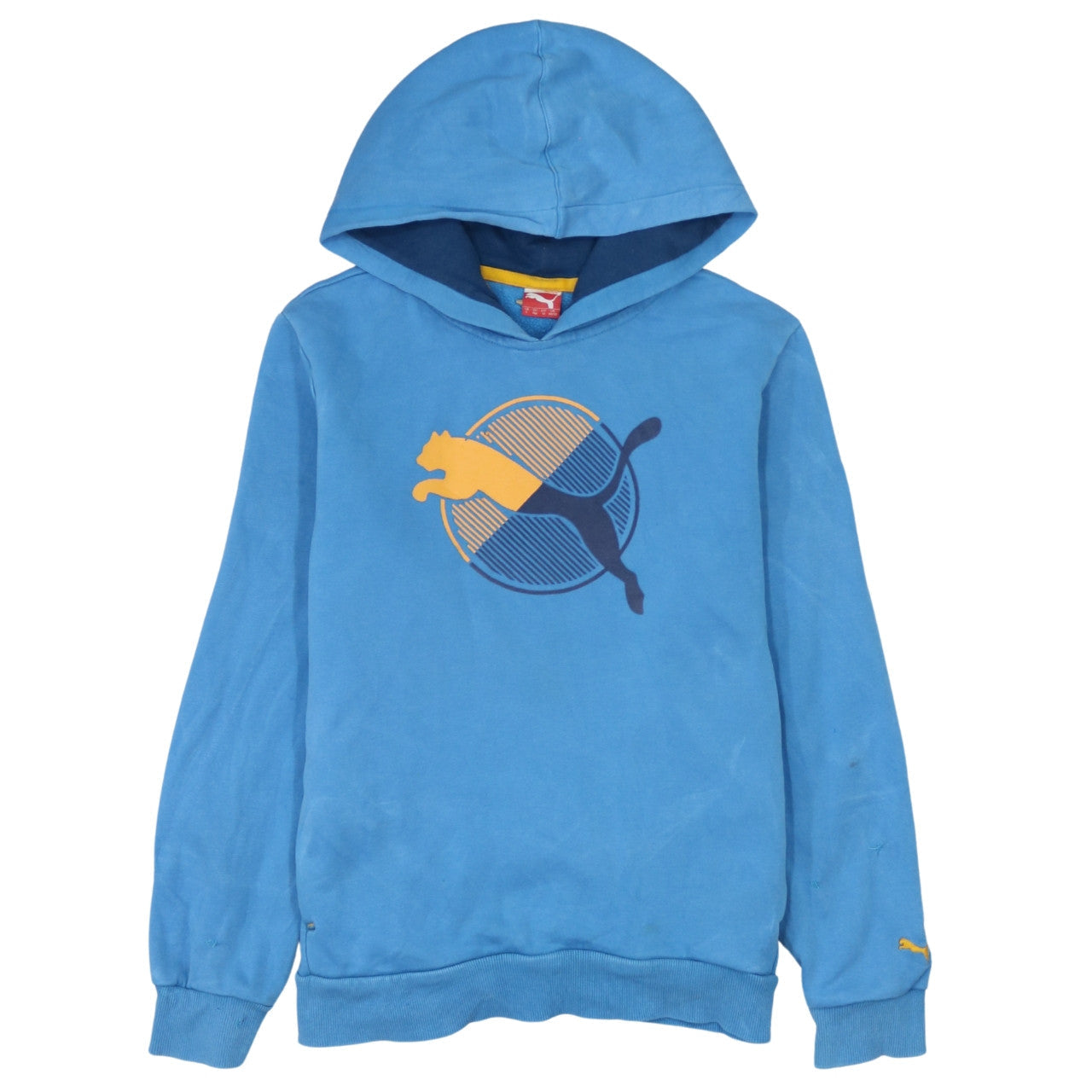 Puma Boys Blue Hoodie 12 Years Pullover Graphic Logo Sportswear