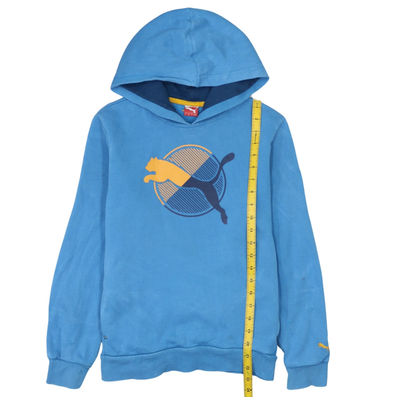 Puma Boys Blue Hoodie 12 Years Pullover Graphic Logo Sportswear