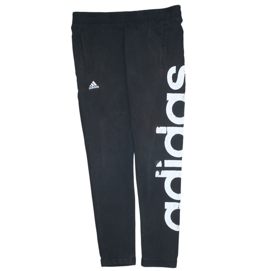 Adidas Womens Black Joggers Size S Regular Fit Logo Sports Trousers