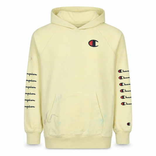 Mens UK S Regular Champion Yellow Pullover Hoodie
