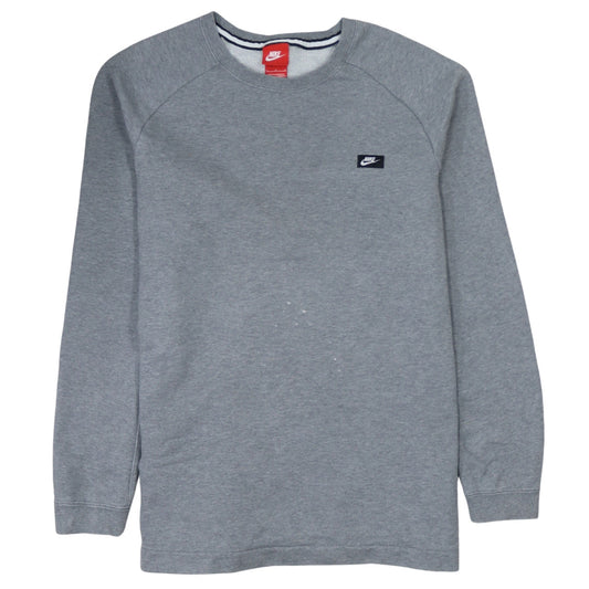 Nike Men’s Grey Pullover Sweatshirt L Crew Neck Regular Fit