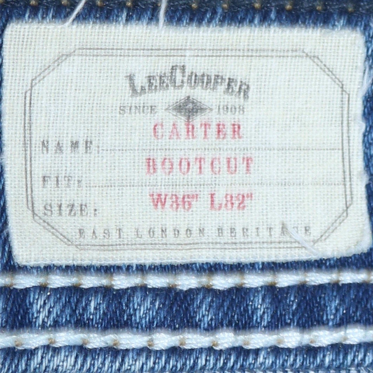 Lee Cooper Men's Blue Bootcut Jeans W36 L32 Carter Denim