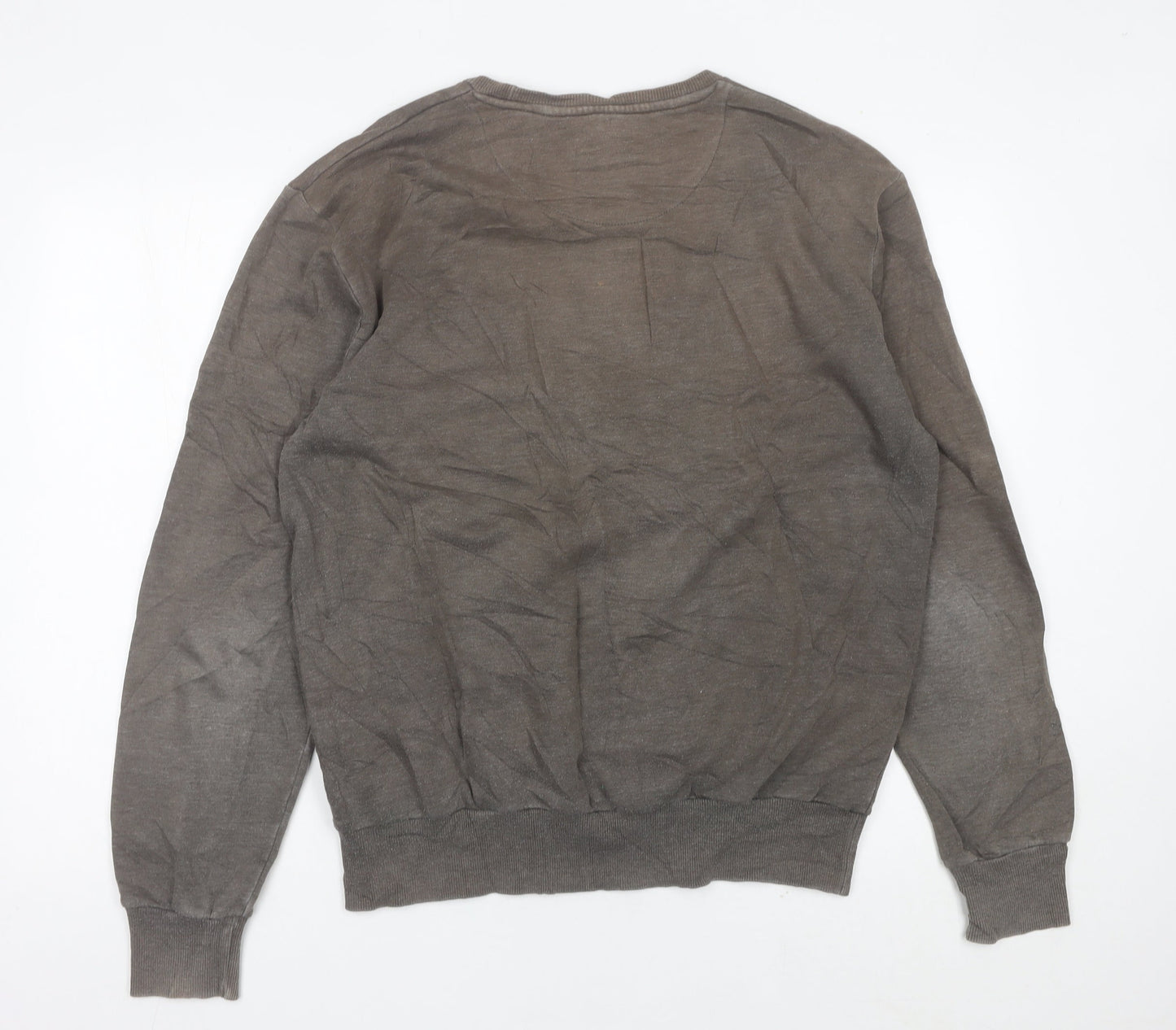 Ellesse Mens Brown Logo Sweatshirt L Crew Neck Pullover