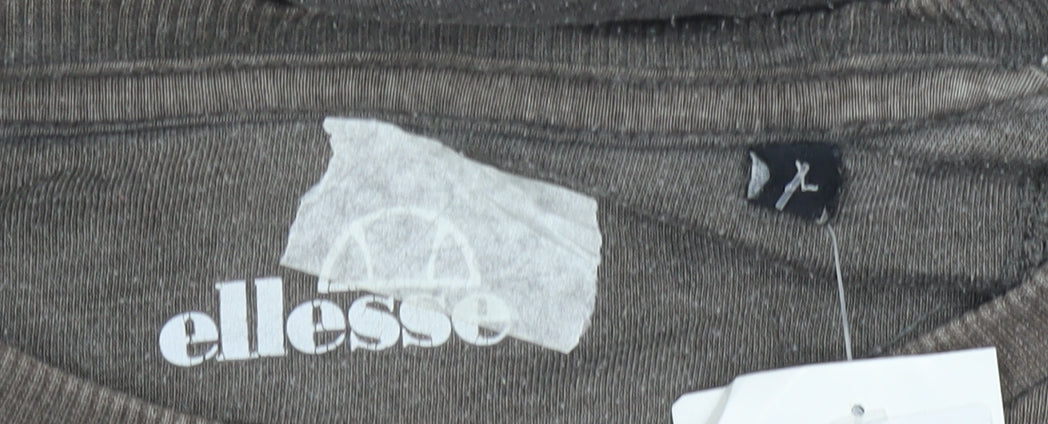 Ellesse Mens Brown Logo Sweatshirt L Crew Neck Pullover