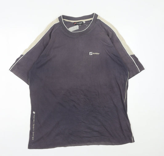 Lotto Men’s Grey XL Sports Logo Crew Neck Short Sleeve T-Shirt