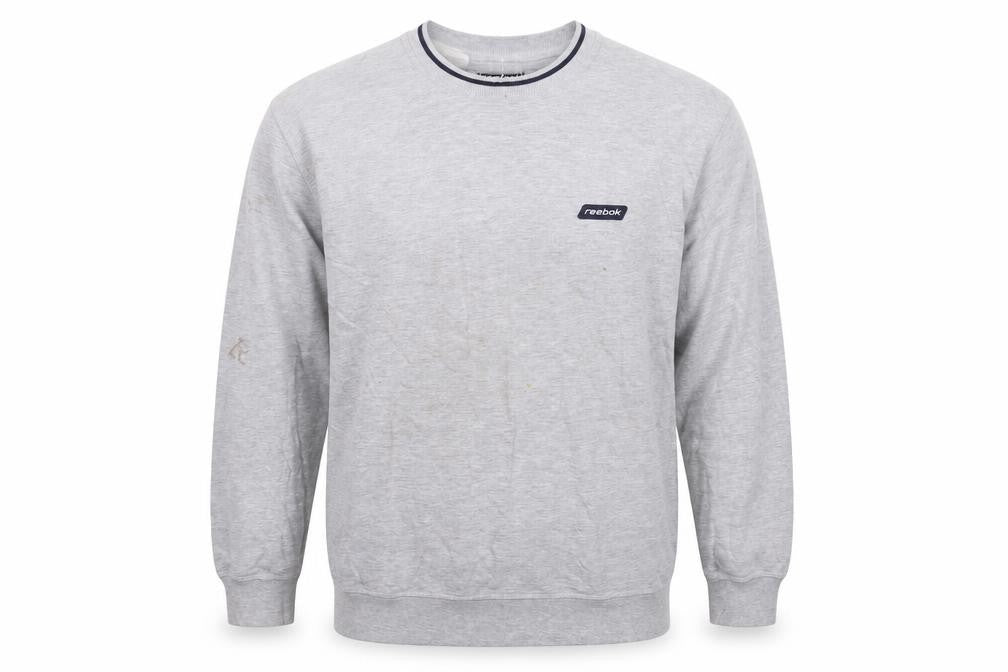 Mens UK L Regular Reebok Grey Pullover Sweatshirt