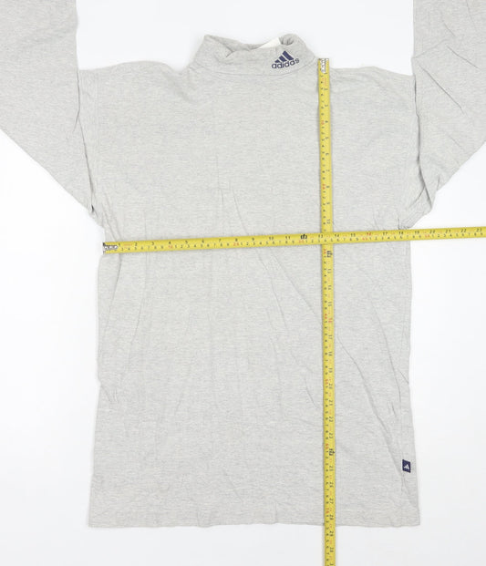 Adidas Men’s Grey High Neck Pullover Sweatshirt Size L Regular Fit