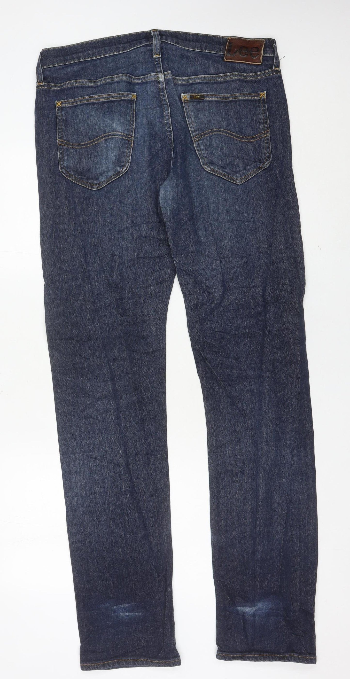Lee Men's Blue Daren Straight Jeans W34 L36 Regular Fit Denim