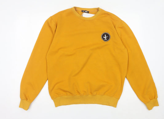Nike Men’s Yellow 2XL Pullover Sweatshirt Crew Neck Long Sleeve