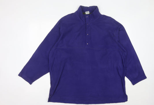 Patagonia Men’s Purple XL Fleece Sweatshirt Henley Mock Neck