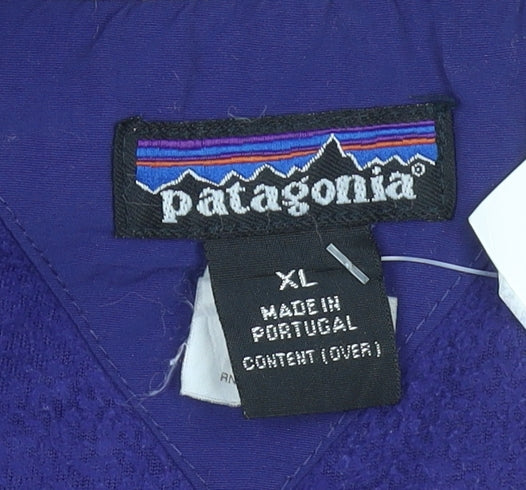 Patagonia Men’s Purple XL Fleece Sweatshirt Henley Mock Neck