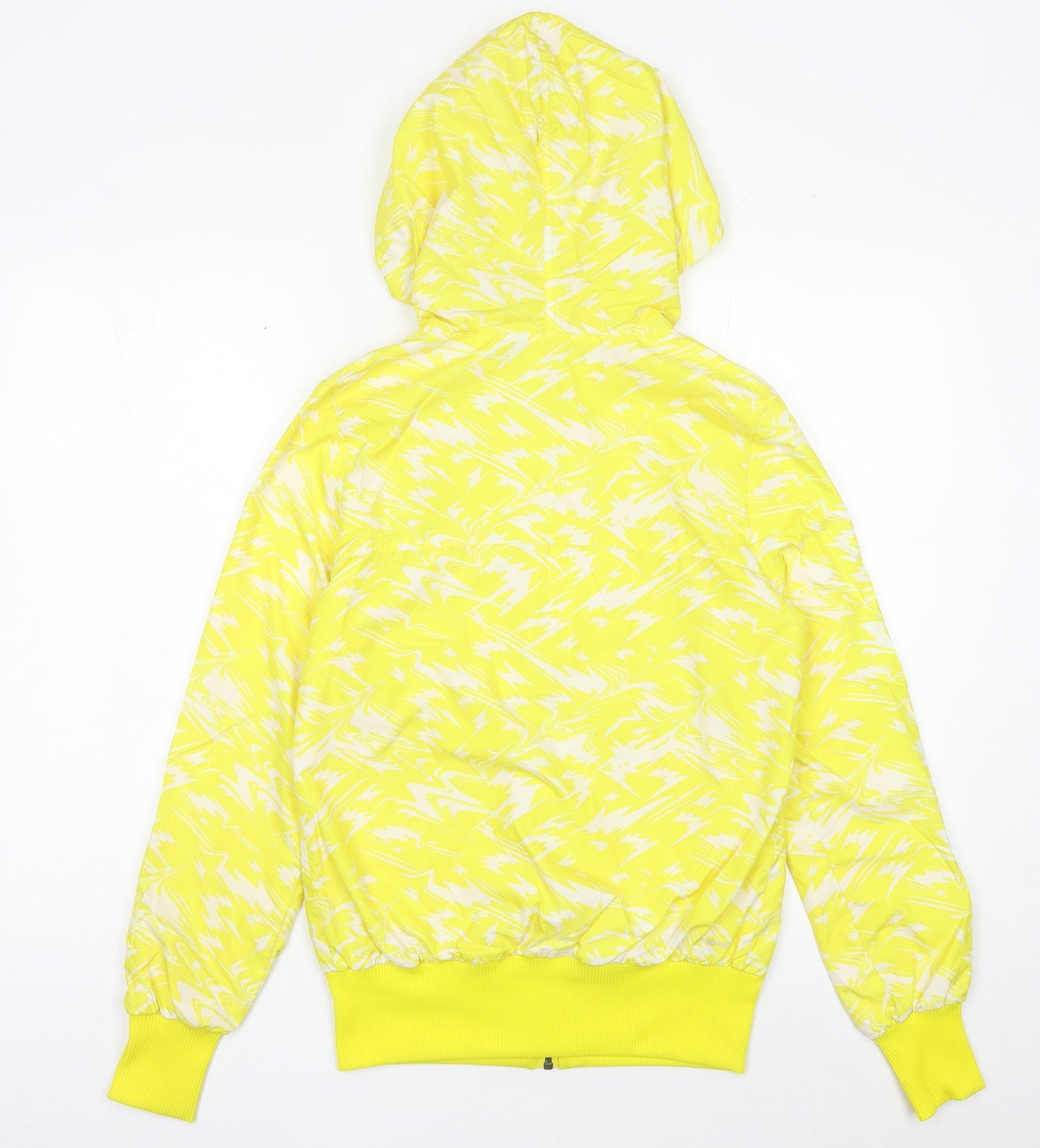 Adidas Womens Yellow Windbreaker Jacket Size 10 Hooded Lightweight