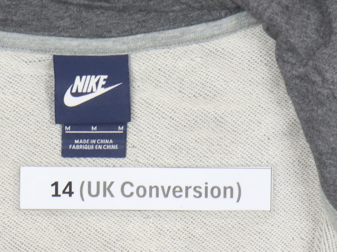 Nike Womens Grey Size 14 Basic Jacket Hooded Full Zip Cotton