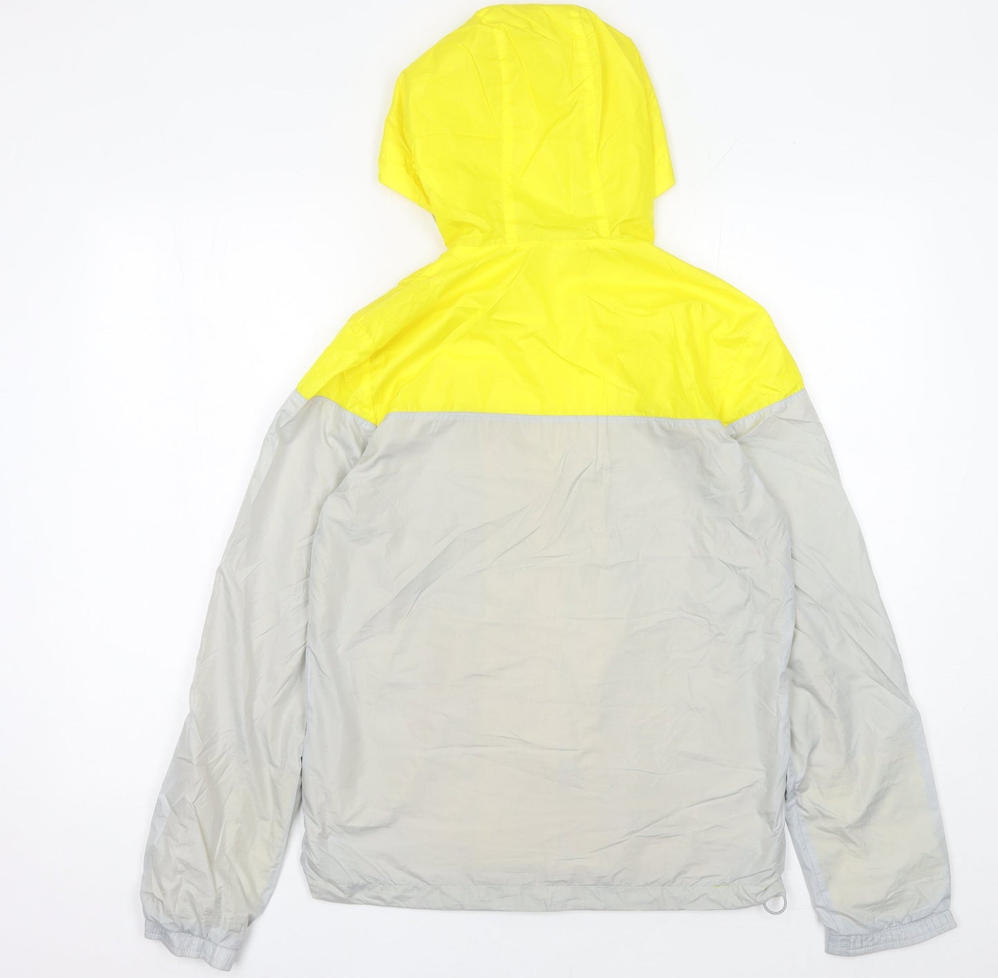 Adidas Womens Yellow Grey Windbreaker Jacket Size 10 UK Hooded Sports