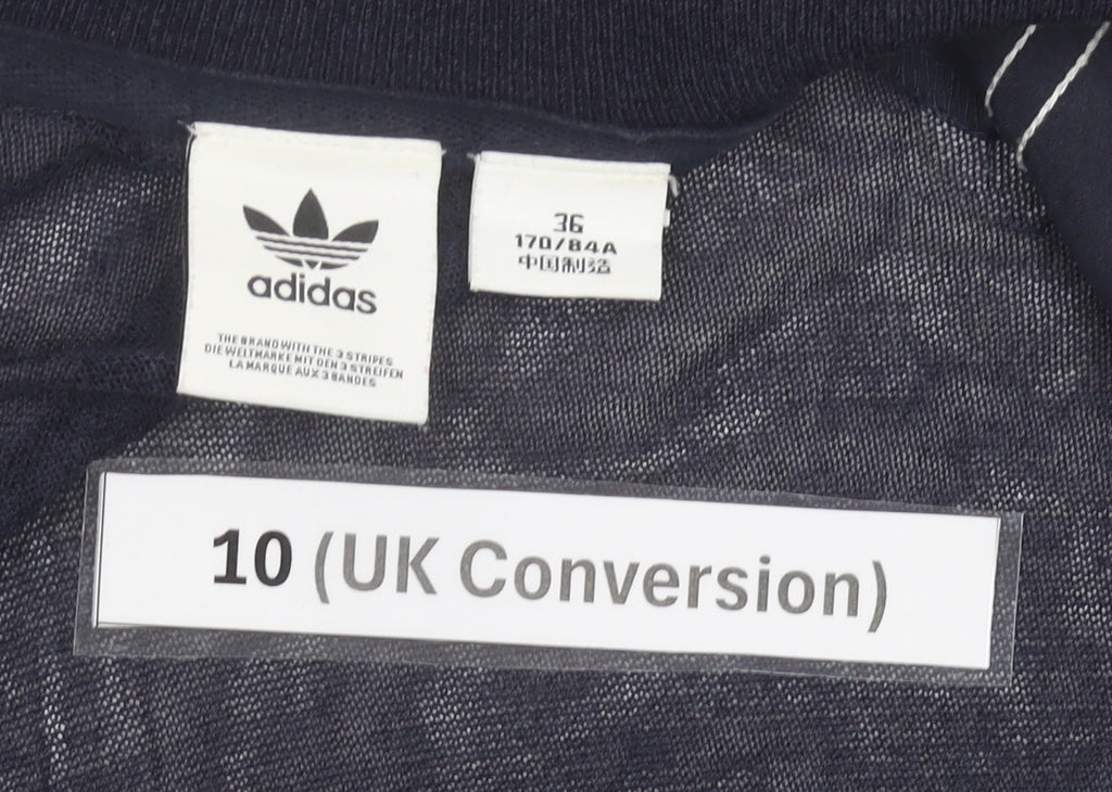 Adidas Womens Black Track Jacket Size 10 Full Zip Long Sleeve