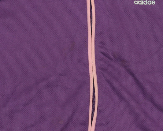 Adidas Womens Purple Track Jacket Size 10 Full Zip Sportswear